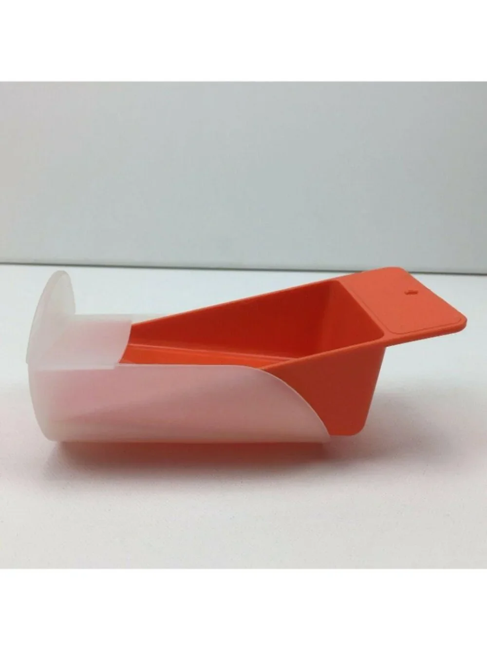Tupperware Lot Set 2 Rocker & Canister Scoops Sheer White & Orange #292  #1452